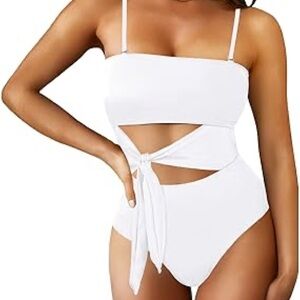 Viottiset Swimsuit Women's One-Piece High Cut Tie Monokini Tummy Control